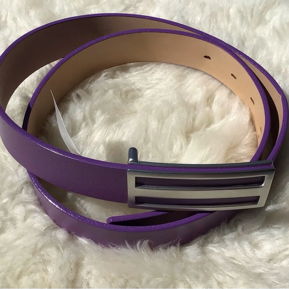 Canterbury Golf Purple Leather Belt Size M Made in Canada